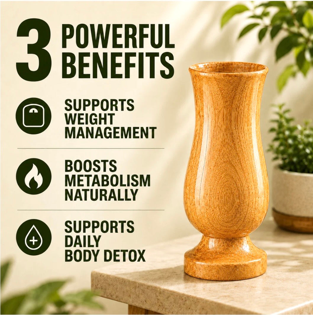 Weight Loss and Body Detox Wooden Water
Glass (100% Natural)