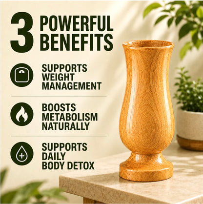 Weight Loss and Body Detox Wooden Water
Glass (100% Natural)