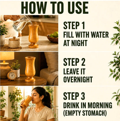 Weight Loss and Body Detox Wooden Water
Glass (100% Natural)