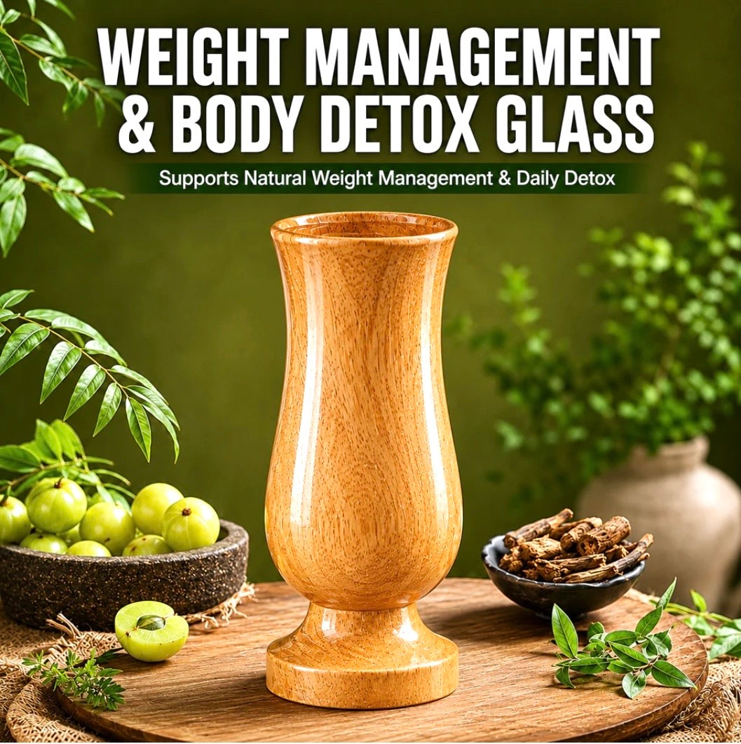 Weight Loss and Body Detox Wooden Water
Glass (100% Natural)